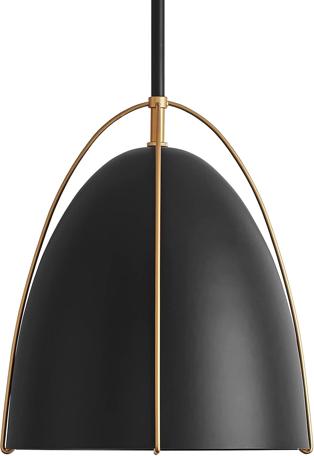 Black Dome Pendant Light 10in Kitchen Island Pendant Lighting Modern Black & Gold Ceiling Pendant Light Fixture for Kitchen Sink Dining Room, E26