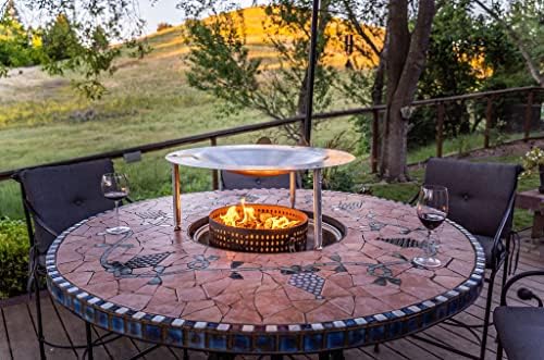 AL28 - Portable Fire Pit Heat Deflector, Lightweight Detachable Aluminum Shield Cover with 3 Extendable Legs