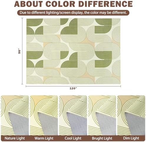 8x10 Area Rugs Washable Living Room Rug - Non-Slip Carpets Modern Rug