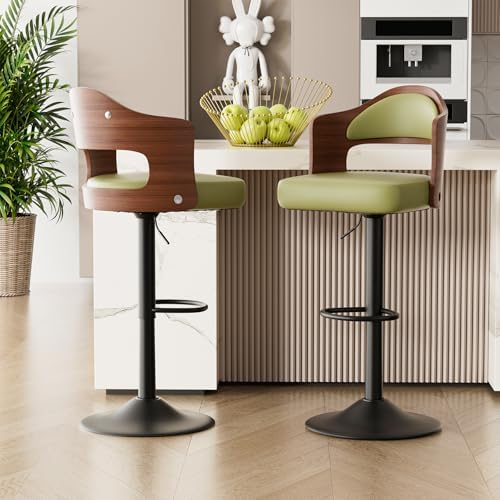 Swivel Bar Stools Set of 4,Bentwood Adjustable Height Barstools