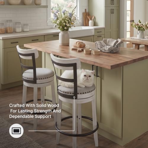 Signature Design by Ashley Valebeck 1-Piece Swivel Barstool, 30 In