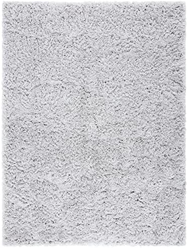 SAFAVIEH Polar Shag Collection Area Rug - 10' x 14', Silver, Solid Glam Design, Non-Shedding & Easy Care, 3-inch Thick Ideal for High Traffic Areas in Living Room, Bedroom (PSG800D)
