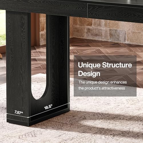 Tribesigns 70.9-Inch Extra Long Bar Table, Modern Counter Height Pub Table, Rectangular Home Coffee Bar Unit with Sturdy Legs, for Living Room, Kitchen, Bistro, Black