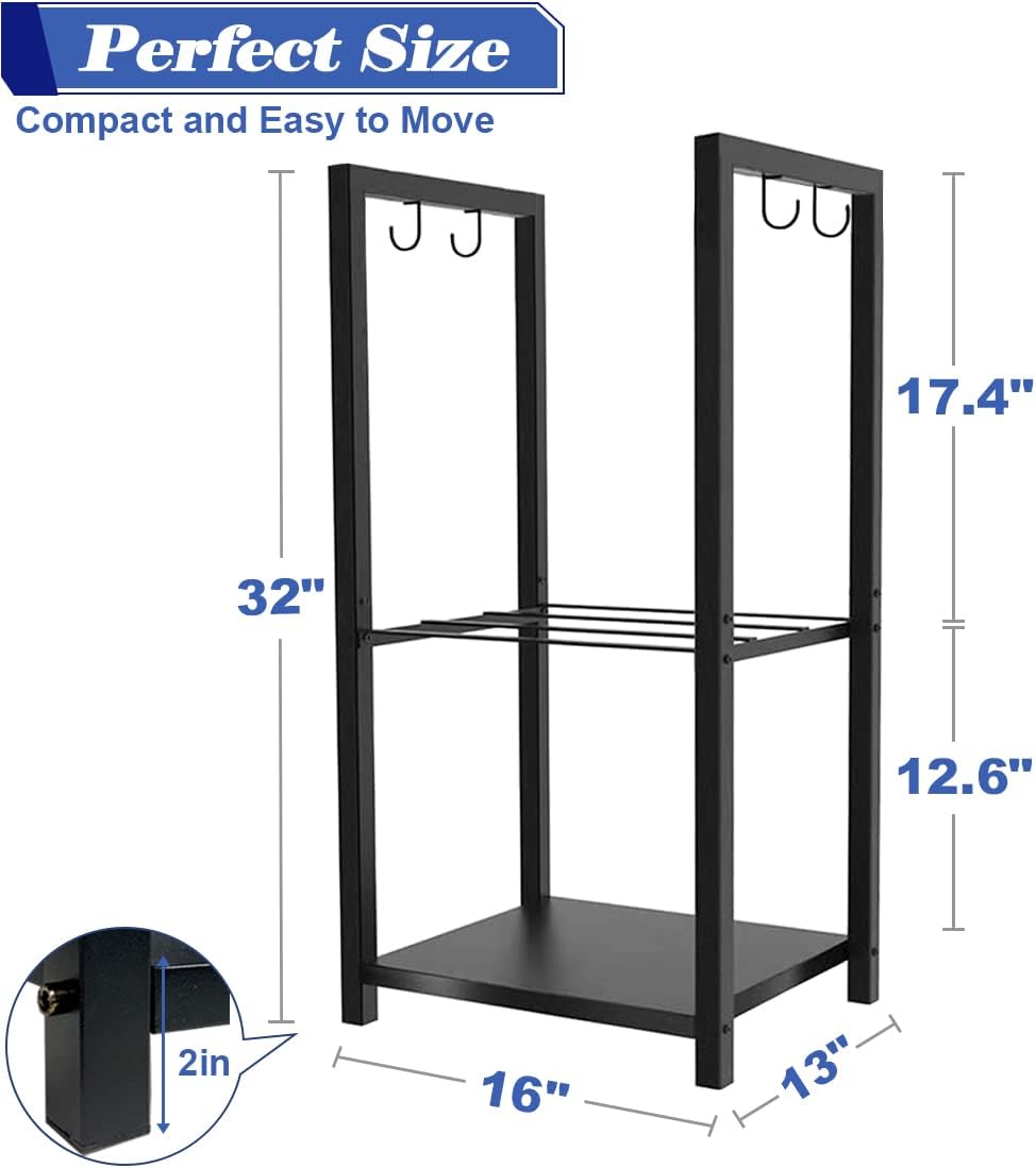 Koutemie Firewood Rack Indoor, 2 Tier Small Firewood Log Storage Holder
