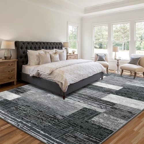 Large Area Rugs, Modern Geometric Patchwork Floor Decor Rockwood Collection