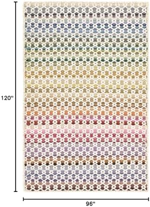 Dash & Albert Poppy Multicolor Geometric Handwoven Wool Rug, 7'6"x9'6"