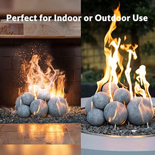 Skyflame Fireplace Balls for Gas Fireplace, 5 Inch, Gray