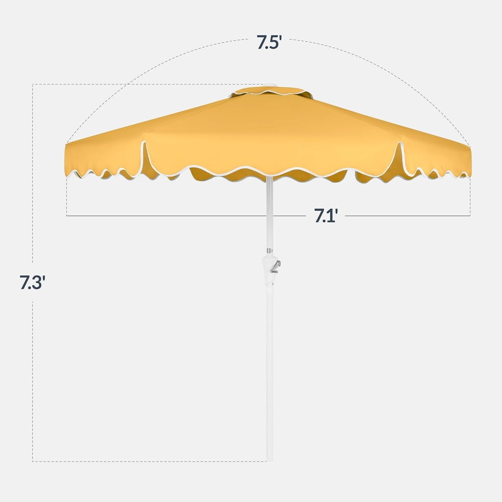 best choice products patio market umbrella with wavy, close-up detail