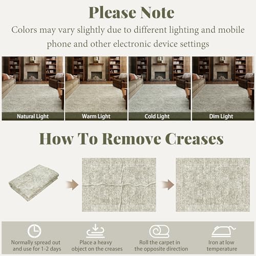 Machine Washable Rugs for Living Room: 10x14 Area Rugs for Bedroom