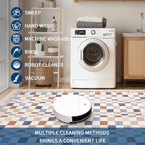 GarveeHome 9x12 Area Rug for Living Room Machine Washable Non-Slip Low Pile