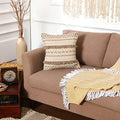 · REDEARTH · Textured Handwoven Throw Pillow Cases Geometric Craft Taupe