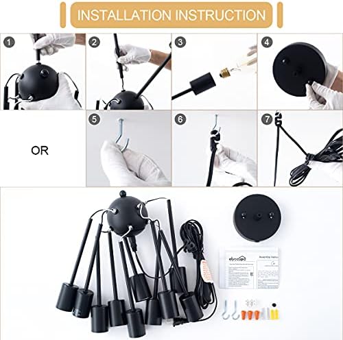 plug in sputnik chandelier 10-lights pendant light with, view 10