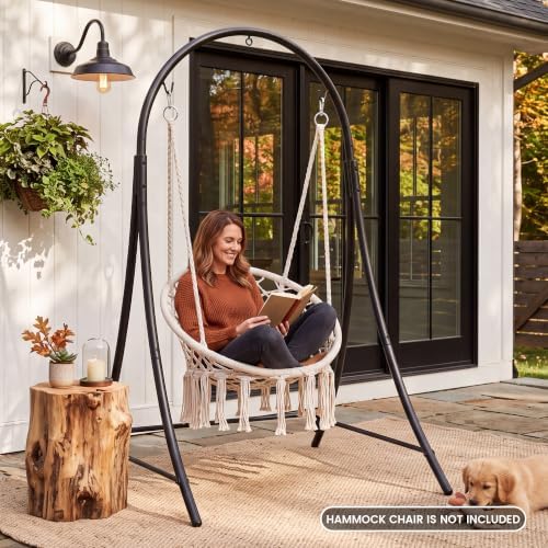 ANOW Adjustable Hammock Chair Stand, Heavy Duty Hanging Chair Stand, Black