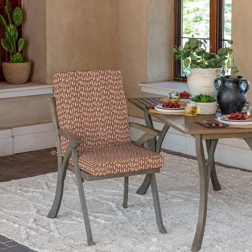 Arden Outdoor Dining Chair Cushion, 20x44, Rust Red Brushed Texture