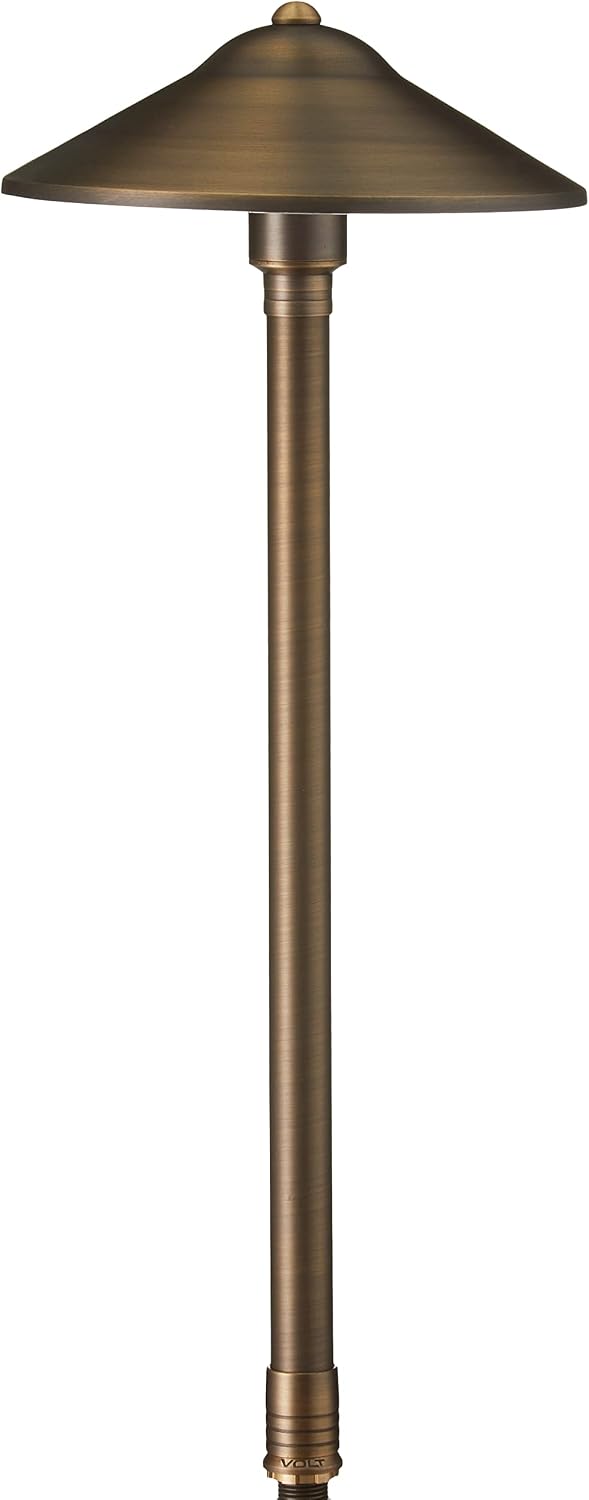 VOLT Max Spread 12V Solid Brass Path Light (25" Tall, 9" Shade), Bronze