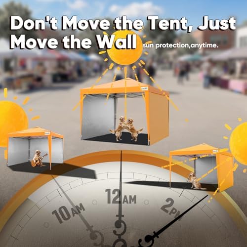 Quictent 10x10FT Pop Up Canopy Tent with 2 Sidewall