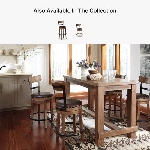 Signature Design by Ashley Pinnadel 30" Swivel Bar Height Barstool, Brown