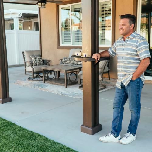 ALUMATABLE™ Aluminum Patio Cover Post Table (Desert Sand)