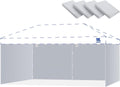 FANPAT 10x20ft Sidewalls for Canopy,Durable Gray (4Pcs Sidewalls Only)