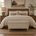 HomePop Malmo 36" Storage Bench - Tan Geometric Pattern