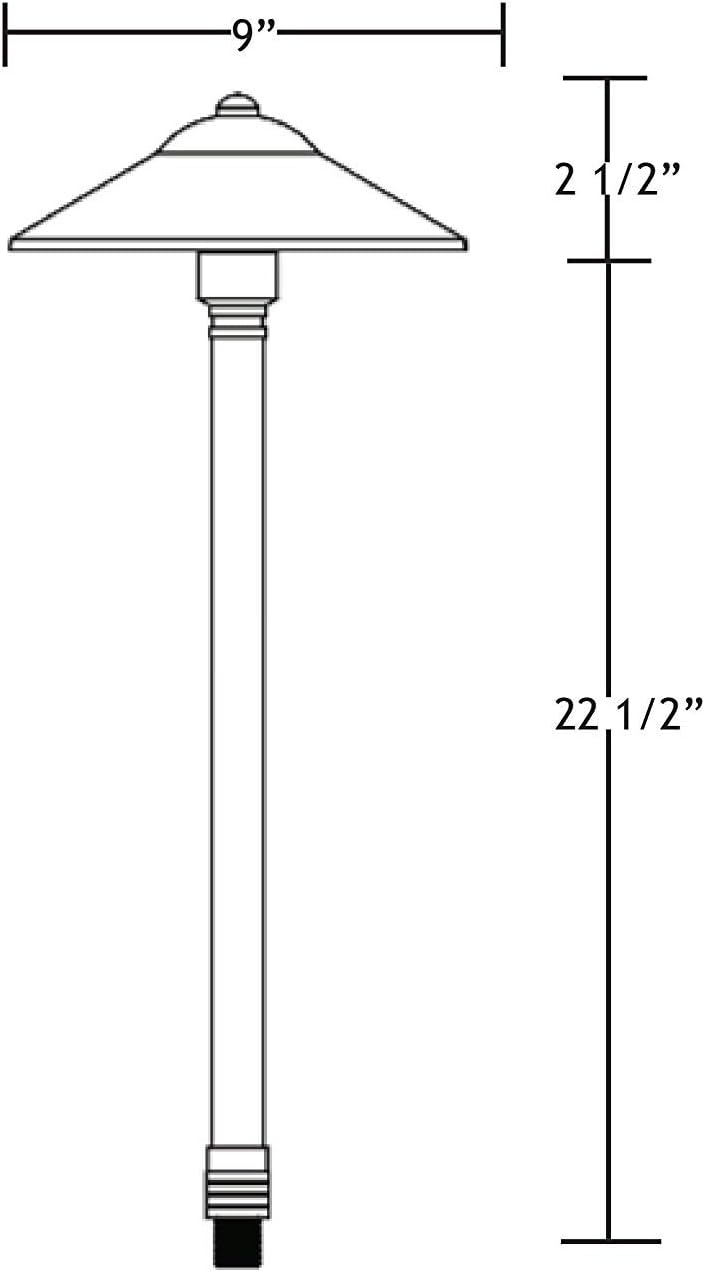 VOLT Max Spread 12V Solid Brass Path Light (25" Tall, 9" Shade), Bronze
