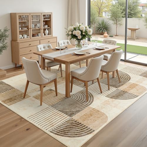 Washable Area Rugs for Bedroom Living Room 4x6 ft, Non-Slip Modern Rug