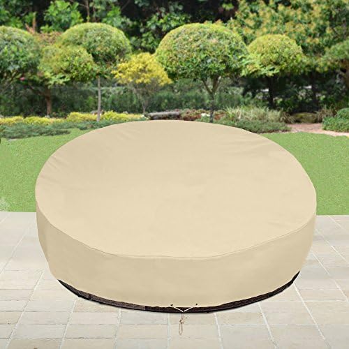 SunPatio Heavy Duty Outdoor Daybed Cover, 75" Dia x 35"/16” H, Beige