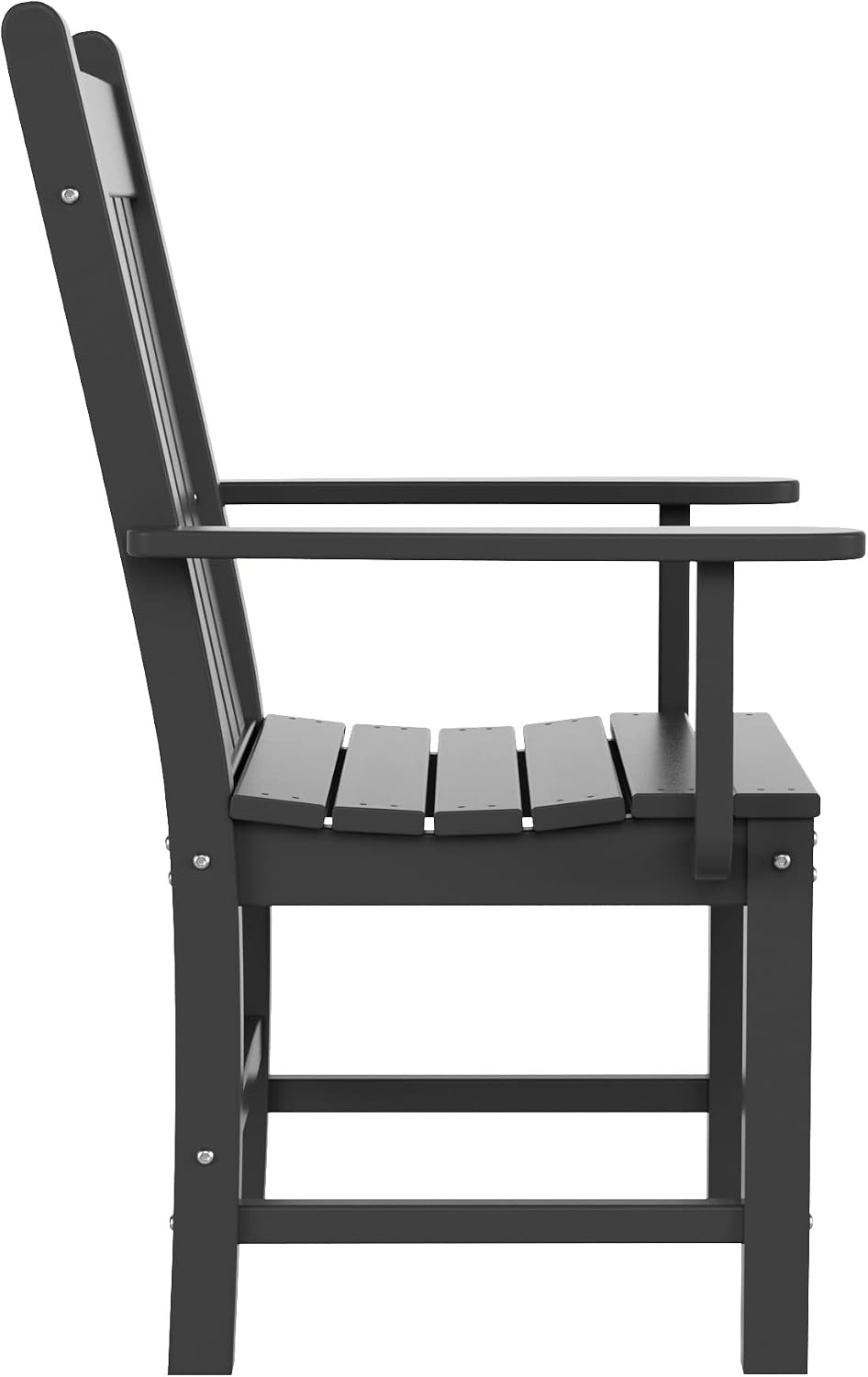 westintrends malibu classic outdoor dining chairs with arms, side view