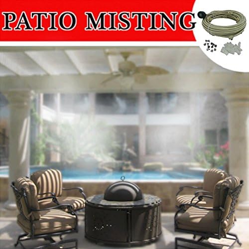 Patio Misting Kit Assembly - Make your own Misting System - Easy to build and Install - 5 Minute Installation (84Ft - 24 Nozzles)