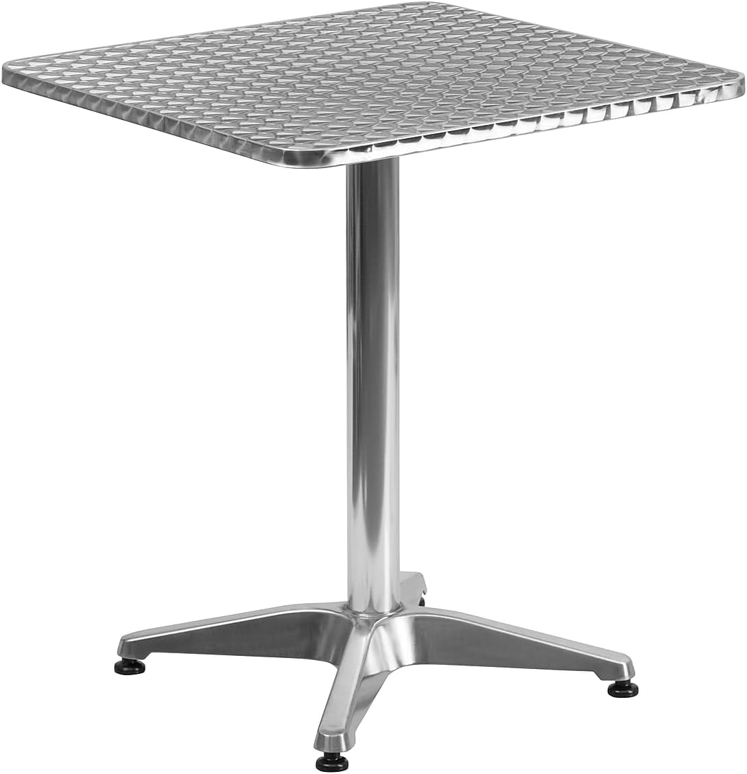 Flash Furniture 23.5 in Aluminum Indoor/Outdoor Square Table with Base