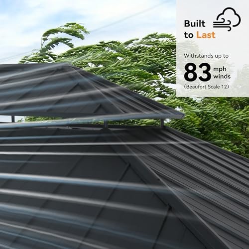 Modern Shade Wood Gazebo 11x13 with Double Galvanized Steel Roof