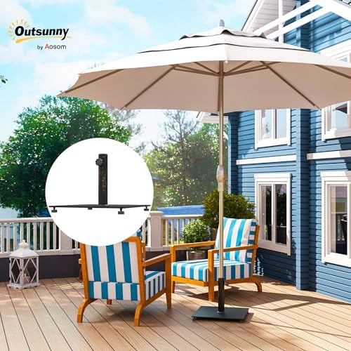 Outsunny Flat Patio Umbrella Base 29 lbs for 1.5"/1.9" Poles Bronze