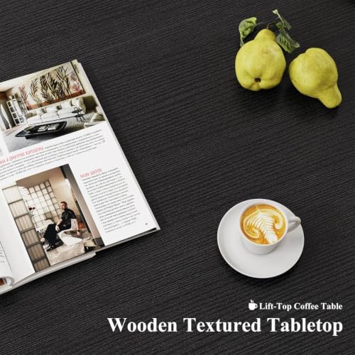 DUMOS Coffee Table, Wood Lift Top Coffee Table for Living Room Home