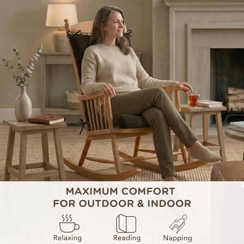 Codi Rocking Chair Cushions Indoor, Water-Resistant, Brown 1 Pack