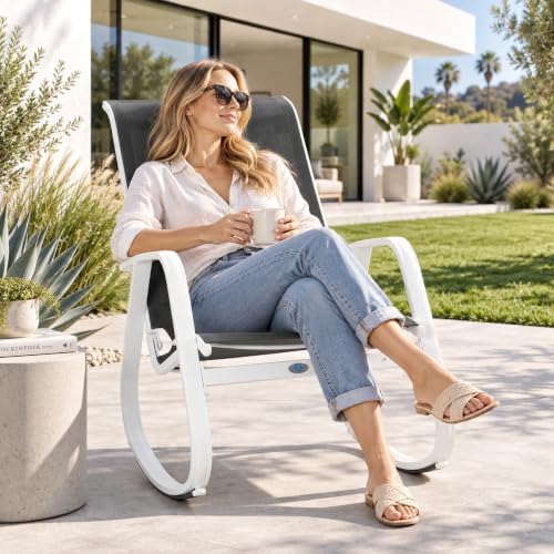 Kozyard Outdoor Rocking Chair, Powder-Coated Aluminum Frame