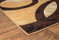 GLORY RUGS Area Rug Modern 4x6 Brown Circles Geometry Soft Hand Carved Contemporary Floor Carpet Fluffy Texture for Indoor Living Dining Room and Bedroom Area