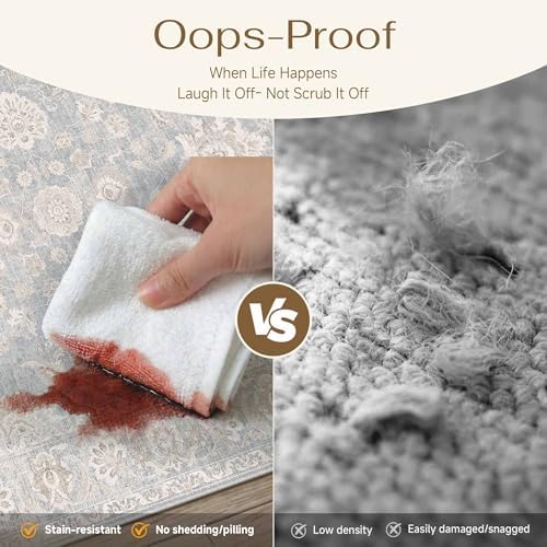 8x10 Blue Cream Neutral Area Rug