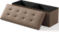 OS MOTOR Folding Storage Ottoman Bench, Brown, 43 Inches