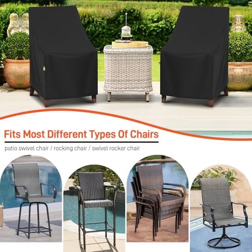 Arcedo High Back Outdoor Chair Cover Waterproof, 2 Pack, 27"W x 30"D x 42"H