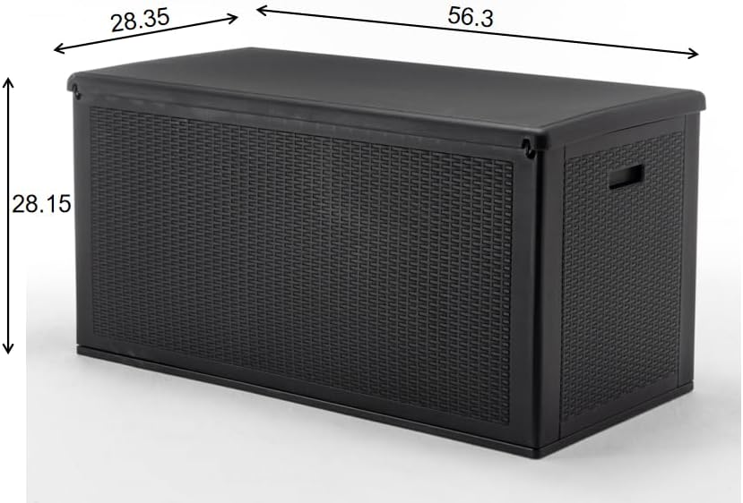 BTExpert Set of 2, 150 Gallon Extra Large Deck Box Outdoor Storage Container for Patio Furniture Cushions Garden Tools Pool Supplies Sports Equipment Waterproof Lockable Steel Rod Metal insert