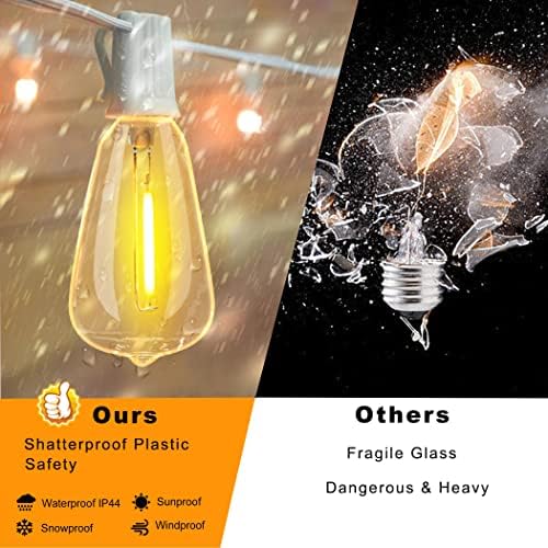 White Outdoor String Lights Waterproof 100FT Patio Lights for Wedding Yard