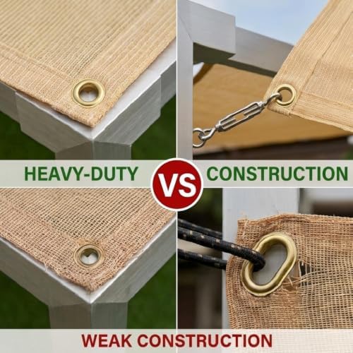 90% Sun Shade Cloth 8x25FT Heavy Duty Shade Cover Grommets