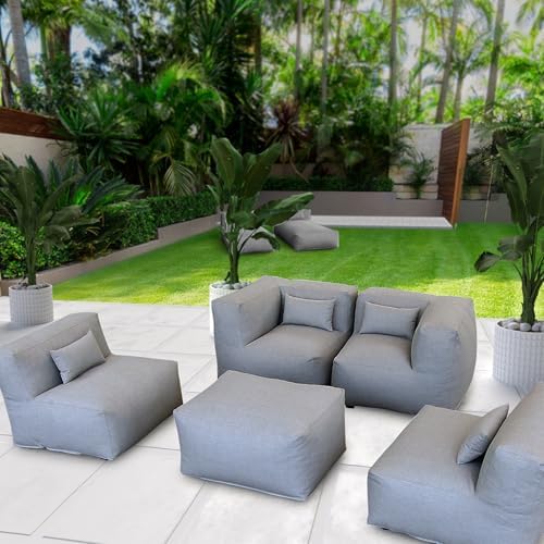 Dineli ANNYH Patio Garden Sectional Conversation Set Outdoor Modular Sofa