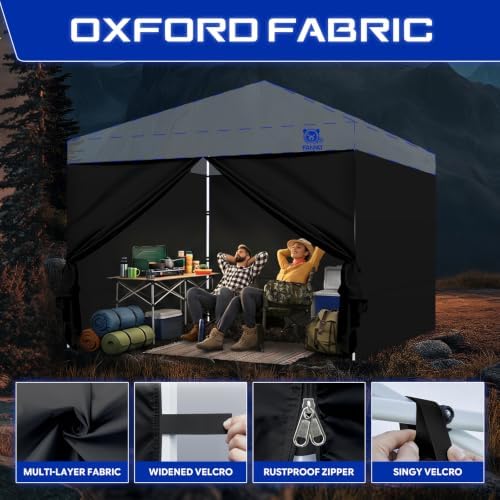 FANPAT 10x10 Canopy Sidewalls & Door for Canopy, Black(4PCS Sidewalls Only)