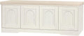 DINZI LVJ Shoe Storage Bench with Cushion, Door, Rustic White 47.2"LX17.7"H