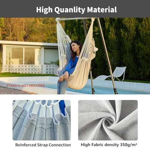 CHULIM XL Hammock Chair with Footrest, Steel Spreader Bar, 500 lb Capacity
