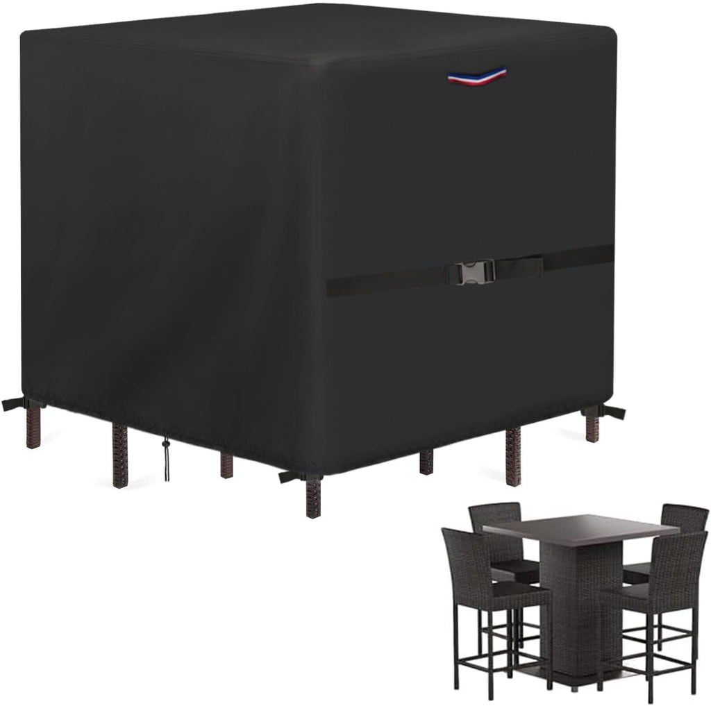 Outdoor Waterproof Dining Table Bar Set Cover, 76"L x 76"W x 45"H