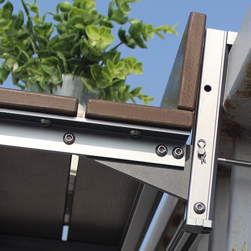 Balcony Bar Table for Railings, Outdoor HDPE Hanging Folding Adjustable Height Deck Rail Table for Patio, Garden, Rustproof Aluminum Alloy Frame,Weather Resistant, Easy Assembly