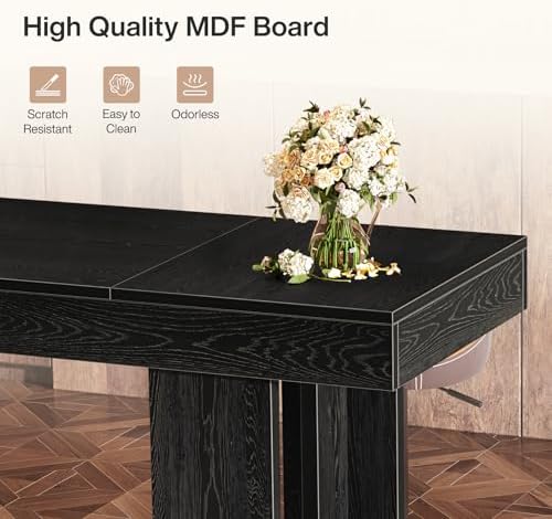 Tribesigns 70.9-Inch Extra Long Bar Table, Modern Counter Height Pub Table, Rectangular Home Coffee Bar Unit with Sturdy Legs, for Living Room, Kitchen, Bistro, Black