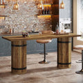 Tribesigns 70.9-Inch Long Bar Table, Farmhouse Counter Height Table